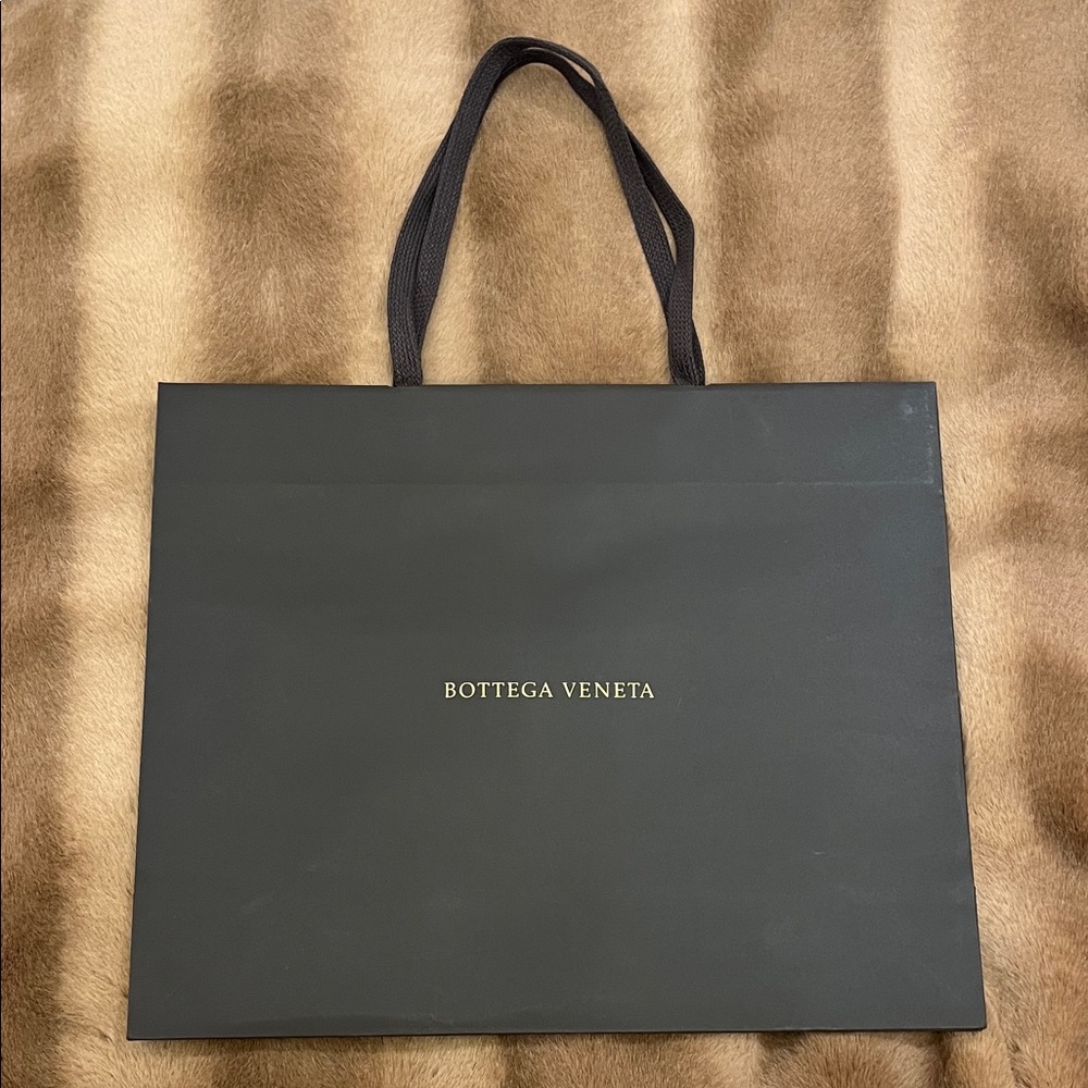 Bottega Veneta Black Shopping Bag with Gold Logo